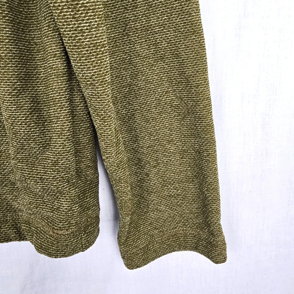The North Face‎ 1/4 Zip Pullover Jacket Fleece Green Textured Men's Size Medium